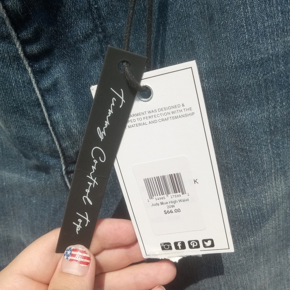 Judy Blue Women's High Waist Blue Ankle Jeans Size 20 W Tummy Control Top - Picture 5 of 7